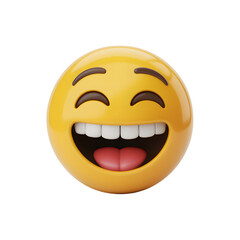 Fototapeta premium Smiling Face Emoji with Tongue Out on White Background