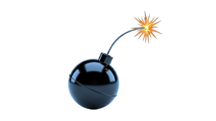 Cartoon bomb with a lit fuse