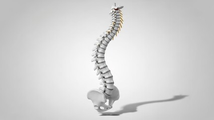 Naklejka premium 3D Model of Human Spine Human Anatomy Vertebrae Pelvis. Concept featuring spine, human anatomy, 3d model, vertebrae, pelvis.