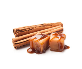 Cinnamon pods with caramel with topping