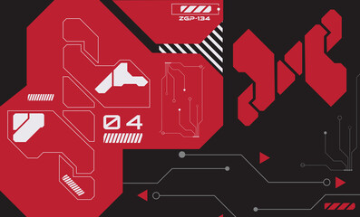 Futuristic interface elements, scifi display interface. Abstract technology background with HUD interface innovation concept