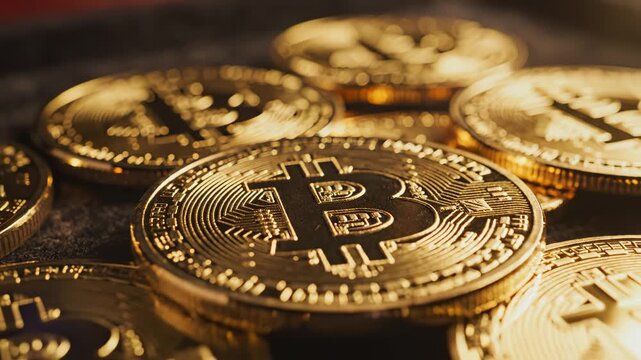 Physical Bitcoin cryptocurrency coins