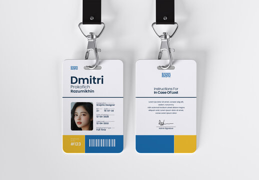 Corporate Employee ID Card Design Template