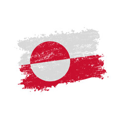 Greenland flag with grunge effect, vector illustration © KR Studio