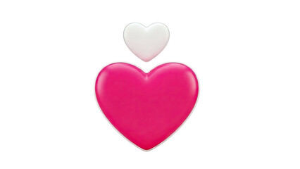 Fototapeta premium Two 3D Hearts, Pink and White
