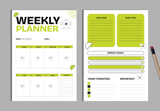 Weekly Planner Template Layout