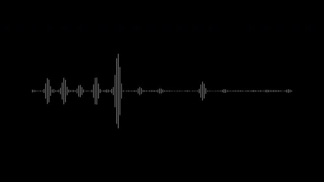 abstract music sound wave or audio wavefrom isolated on black  background.Line digital minimalist voice and symbol technology.