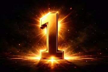 A glowing number 1 is surrounded by a cloud of smoke