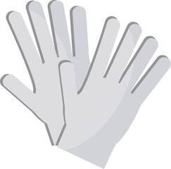 Obraz premium Protective handwear, clean gray gloves isolated on white, ideal for beauty, medical, or industrial applications.