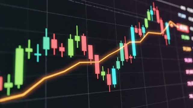 Stock market chart with candlesticks
