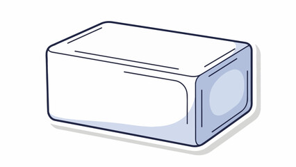 Fototapeta premium A stylized rectangular object with rounded corners, outlined in dark blue