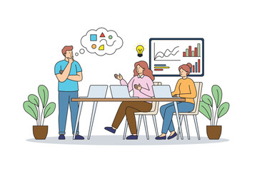 Fototapeta premium Creative Business Strategy Meeting Illustration