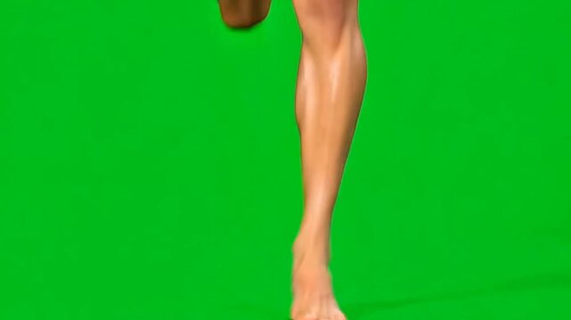 Athlete Legs Running Animation on Green Screen

