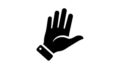 Obraz premium Black Hand Gesture Stop Sign Isolated on White Background