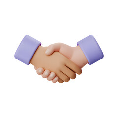 Handshake Between Two People in Purple Shirts