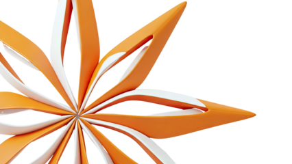 Abstract Orange and White Starburst Design