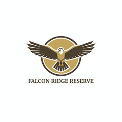 Obraz premium Majestic Falcon Winged Shield Logo