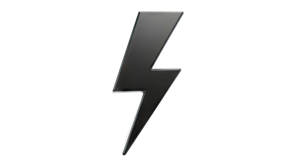 Black 3D Lightning Bolt Symbol