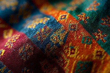 Colorful Textile with Intricate Patterns