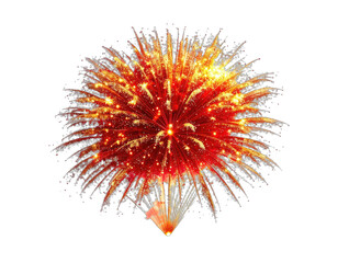 Obraz premium Vivid, bursting pyrotechnic display against a stark black backdrop. Illustrating festive celebration