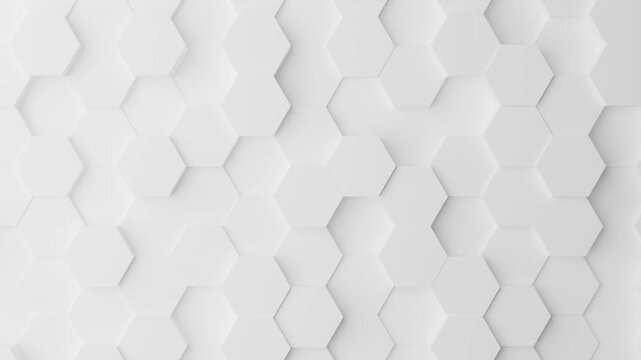 White hexagon pattern, abstract white 3d hexagon background