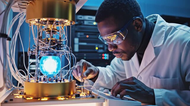 Scientist working with advanced scientific equipment
