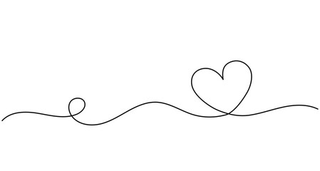 One Line Heart Doodle Illustration