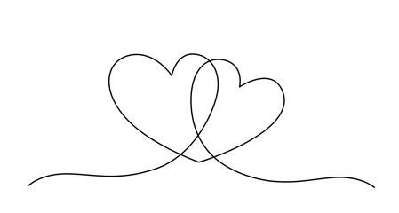 One Line Heart Doodle Illustration