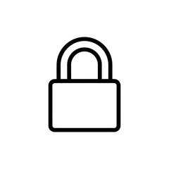 Simple Line Art Lock Icon for Security and Privacy Concepts