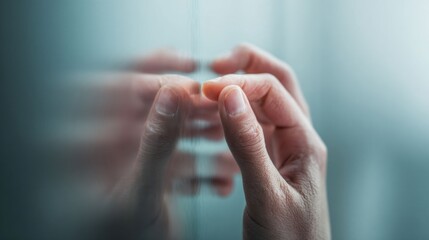 Human fingertips touching a transparent digital surface symbolizing emotional connection with technology