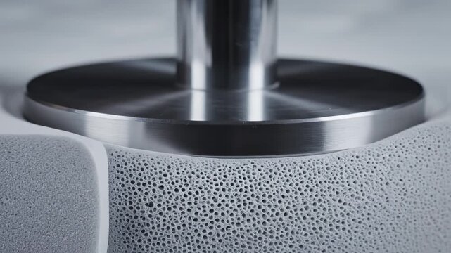 Closeup of textured foam material