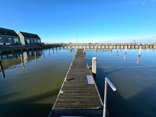 Noat on the lake. Volendam fishing village of the Netherlands.