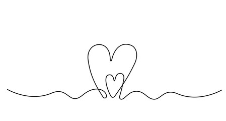 One Line Heart Doodle Illustration