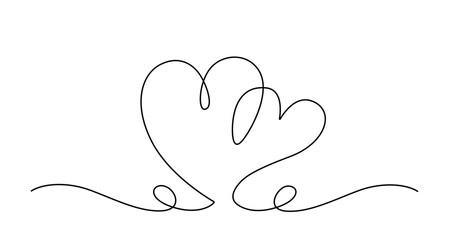 One Line Heart Doodle Illustration