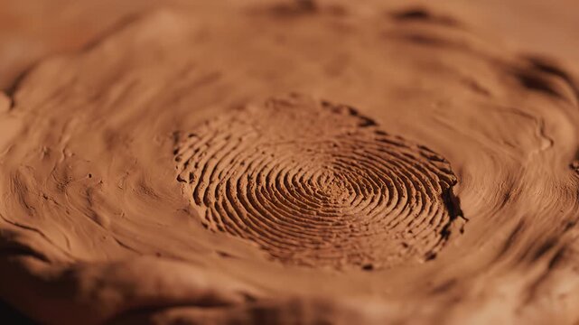 Finger imprint in clay