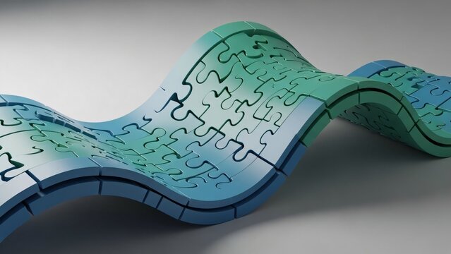 Abstract wavy puzzle pieces - Powered by Adobe