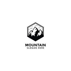 Fototapeta premium Webminimalist mountain logo design on white background. great for Adventure Outdoor Expedition Logo Design