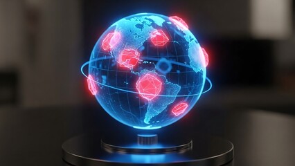 Illuminated globe with network connections