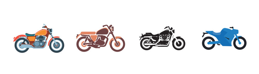 Fototapeta premium set of motorcycle vector bundle