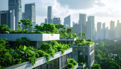Sustainable Design Concept: Eco buildings with rooftop greenery
