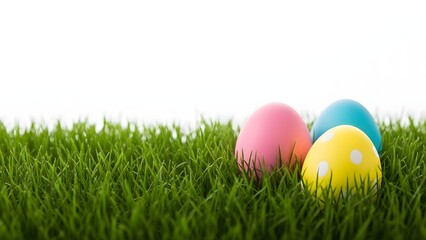 Easter eggs in grass colorful easter eggs on lawn spring holiday