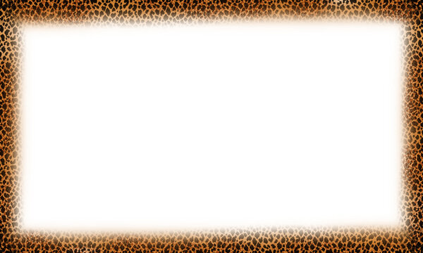 Leopard Print Frame, Leopard Print skin rectangle frame, Animal Pattern Border Background