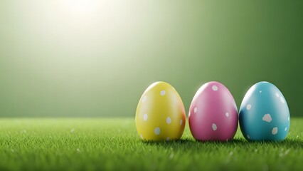 Easter eggs in grass symbolizing springtime and holiday cheer