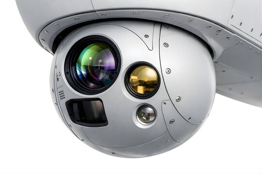 Wing Loong II EO/IR Sensor Ball Macro Detail on White