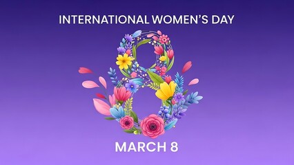 Celebrating international women's day on march 8 illustration