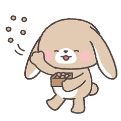 豆まきをするたれみみうさぎ