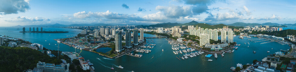 Hainan ,China - November 15, 2023: Aerial view of landscape in Sanya city, China