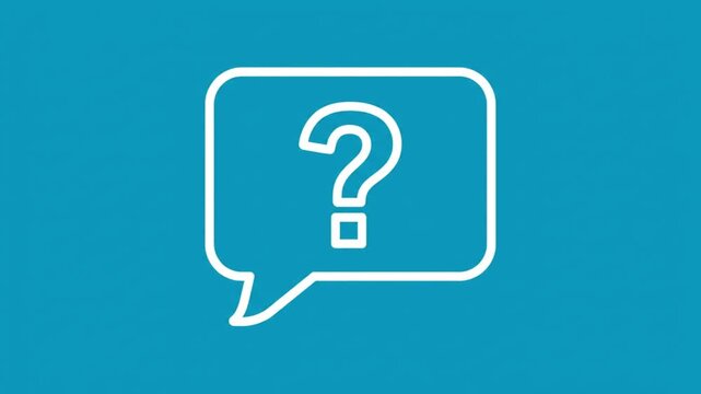 minimal question mark speech bubble Flat 2D vector outline illustration animation