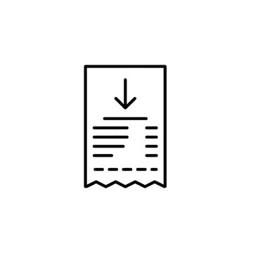 Simple Receipt Icon for Financial and Shopping Digital Graphics