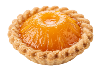 Golden apricot tart with glazed center and fluted crust